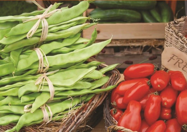 pois, tomates et haricots